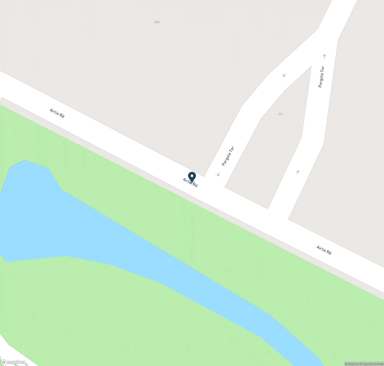 Map showing the location of Airlie Gardens