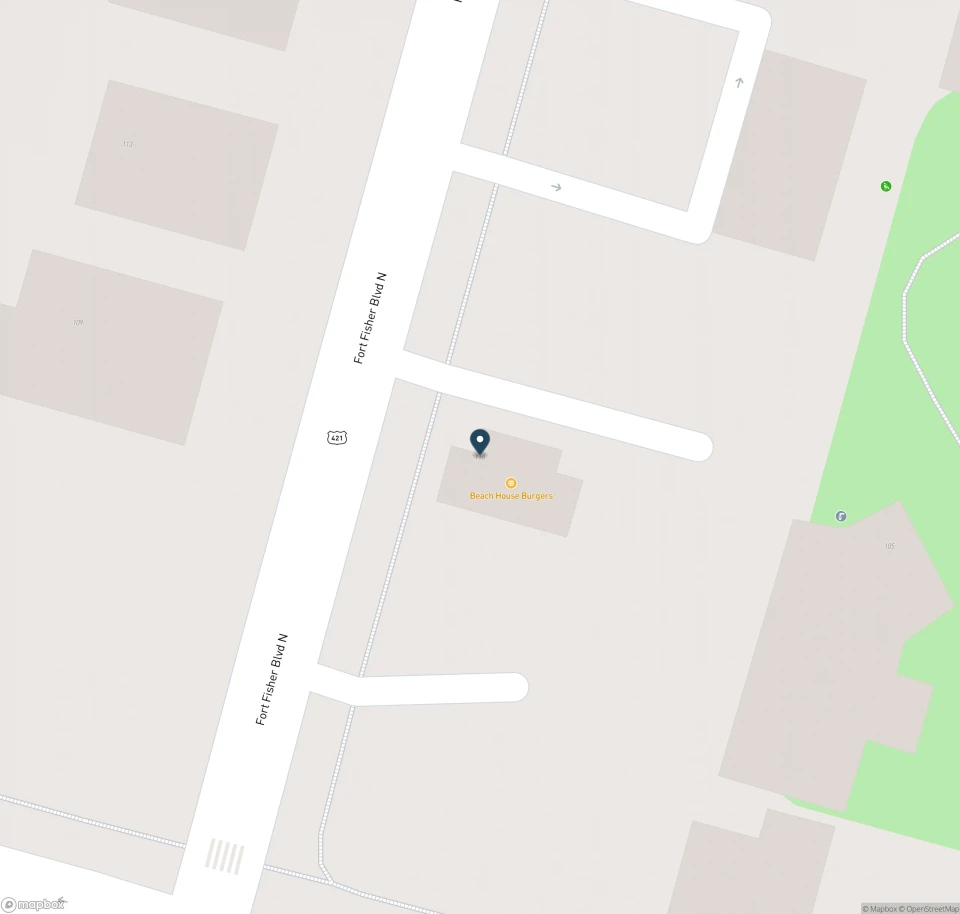 Map showing the location of Beach House Burgers