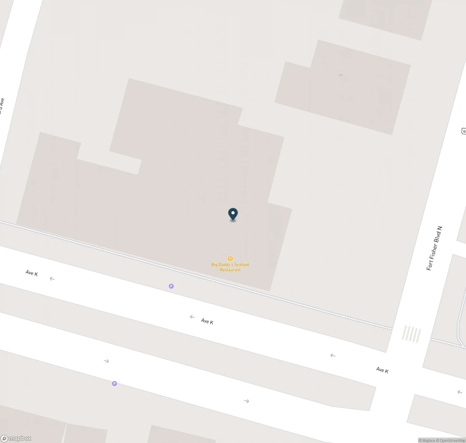 Map showing the location of Big Daddy's Restaurant