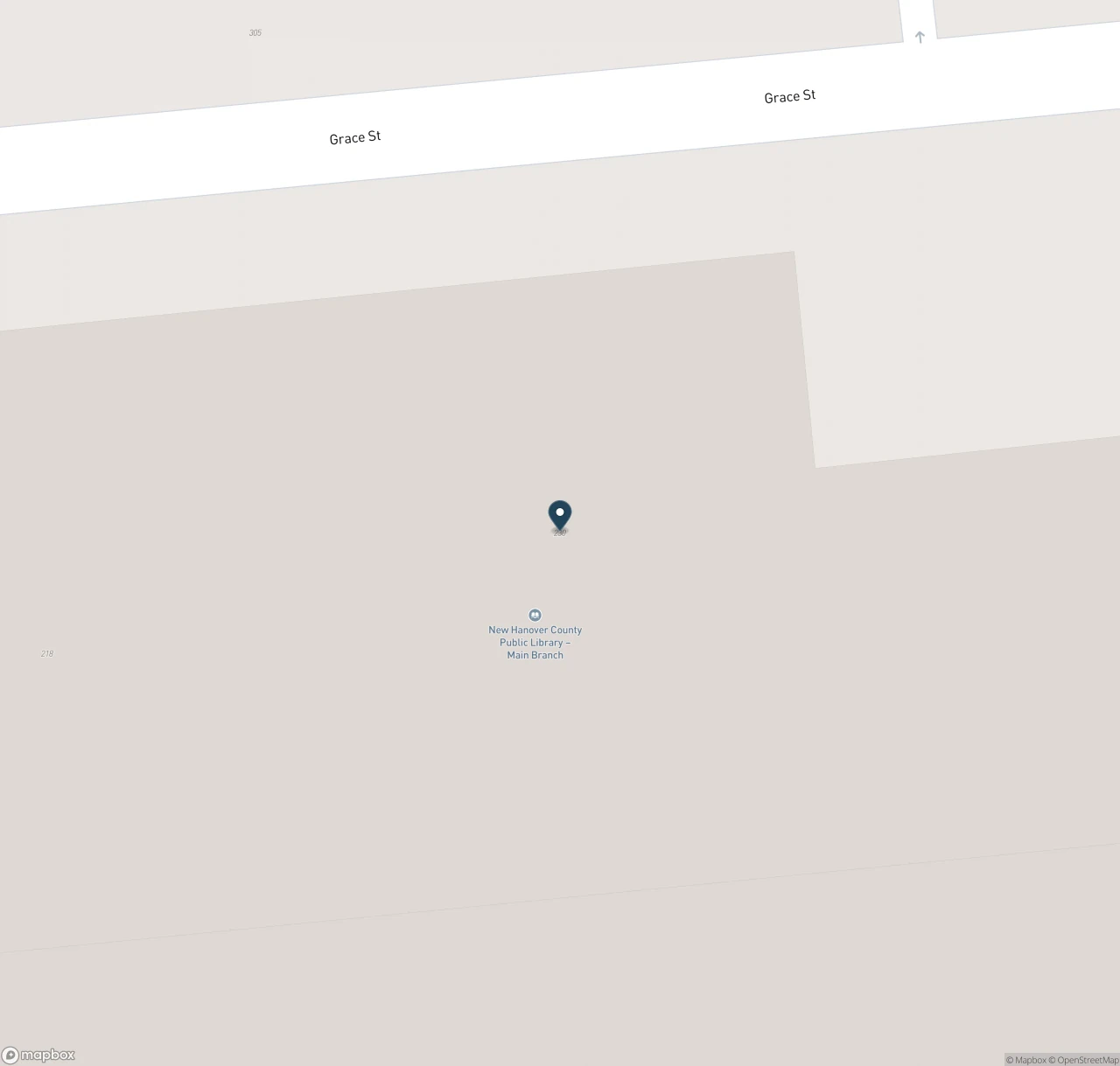 Map showing the location of Cape Fear Museum of History and Science