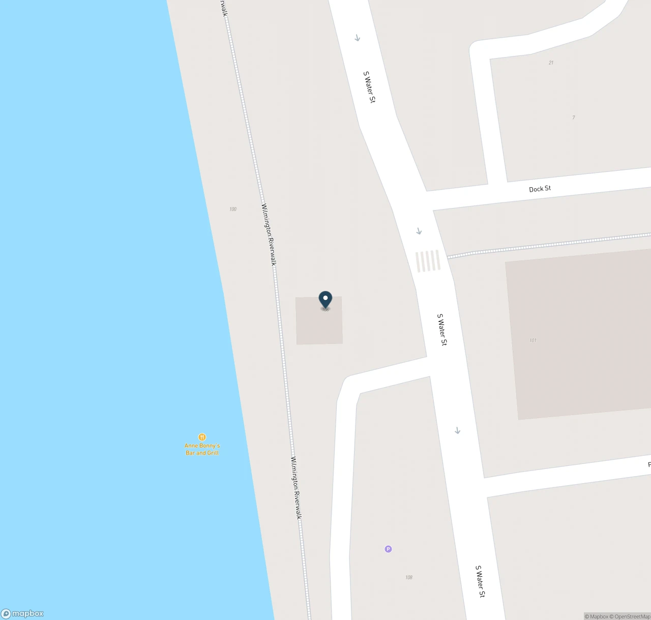 Map showing the location of Cape Fear Riverboats