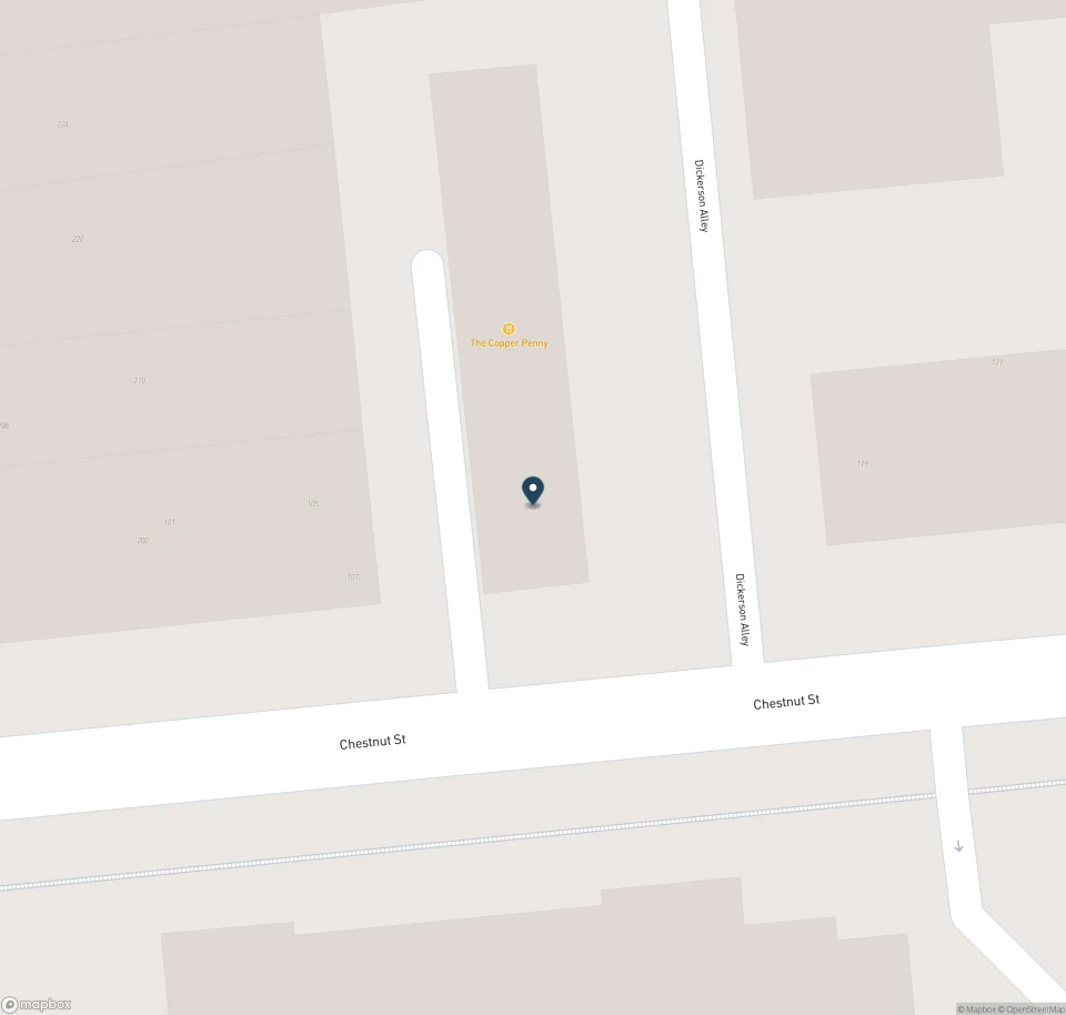 Map showing the location of The Copper Penny