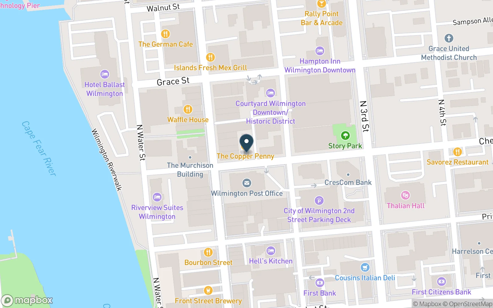 Map showing the location of The Copper Penny