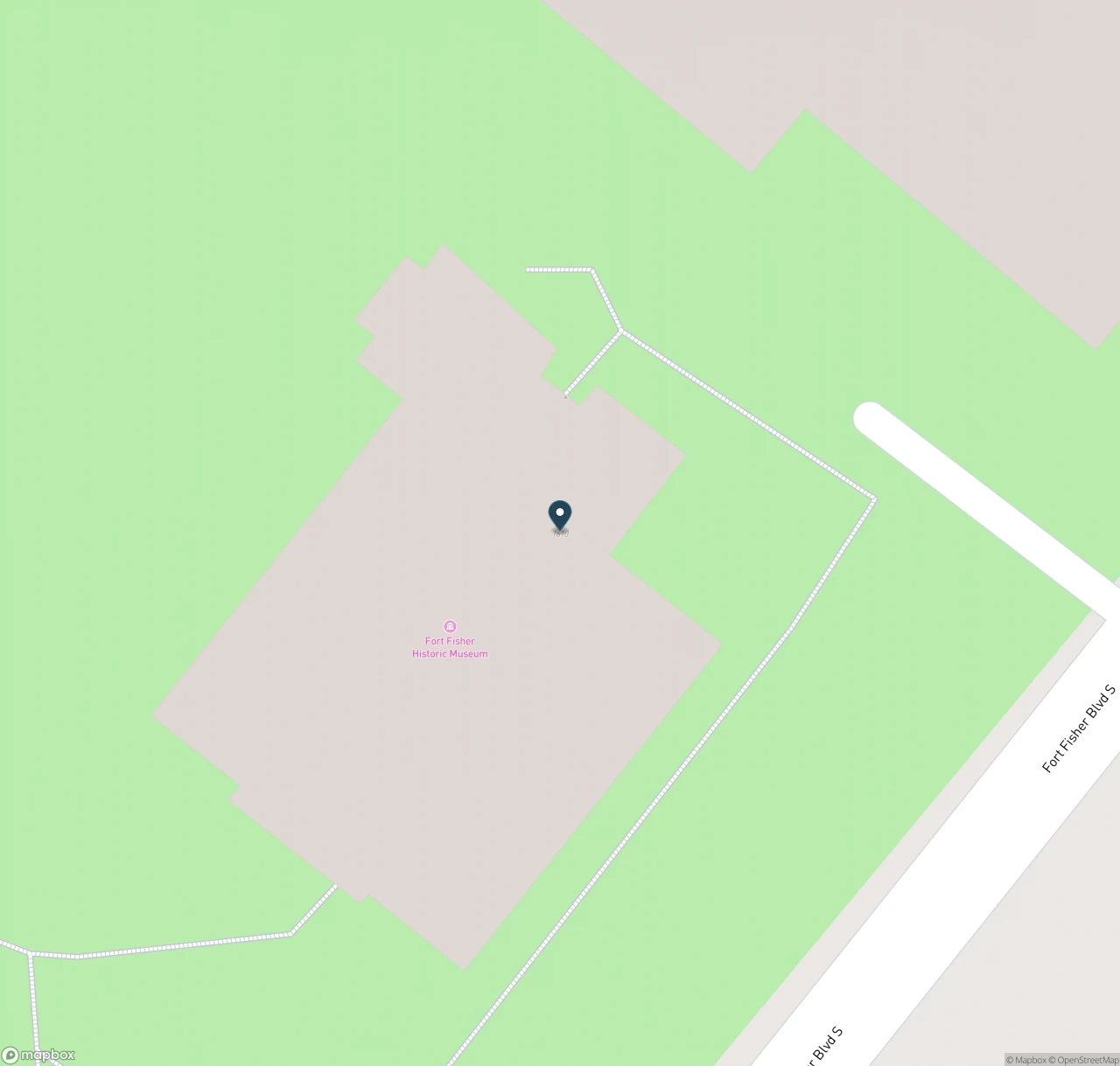 Map showing the location of Fort Fisher State Historic Site