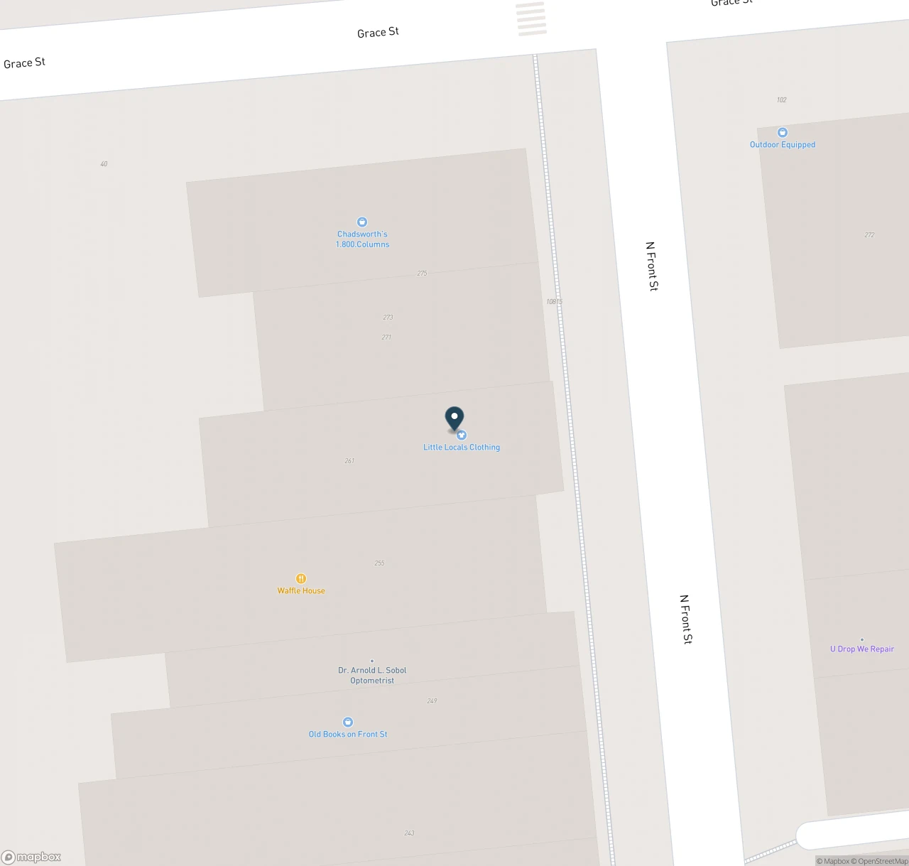 Map showing the location of The UnderFront Company